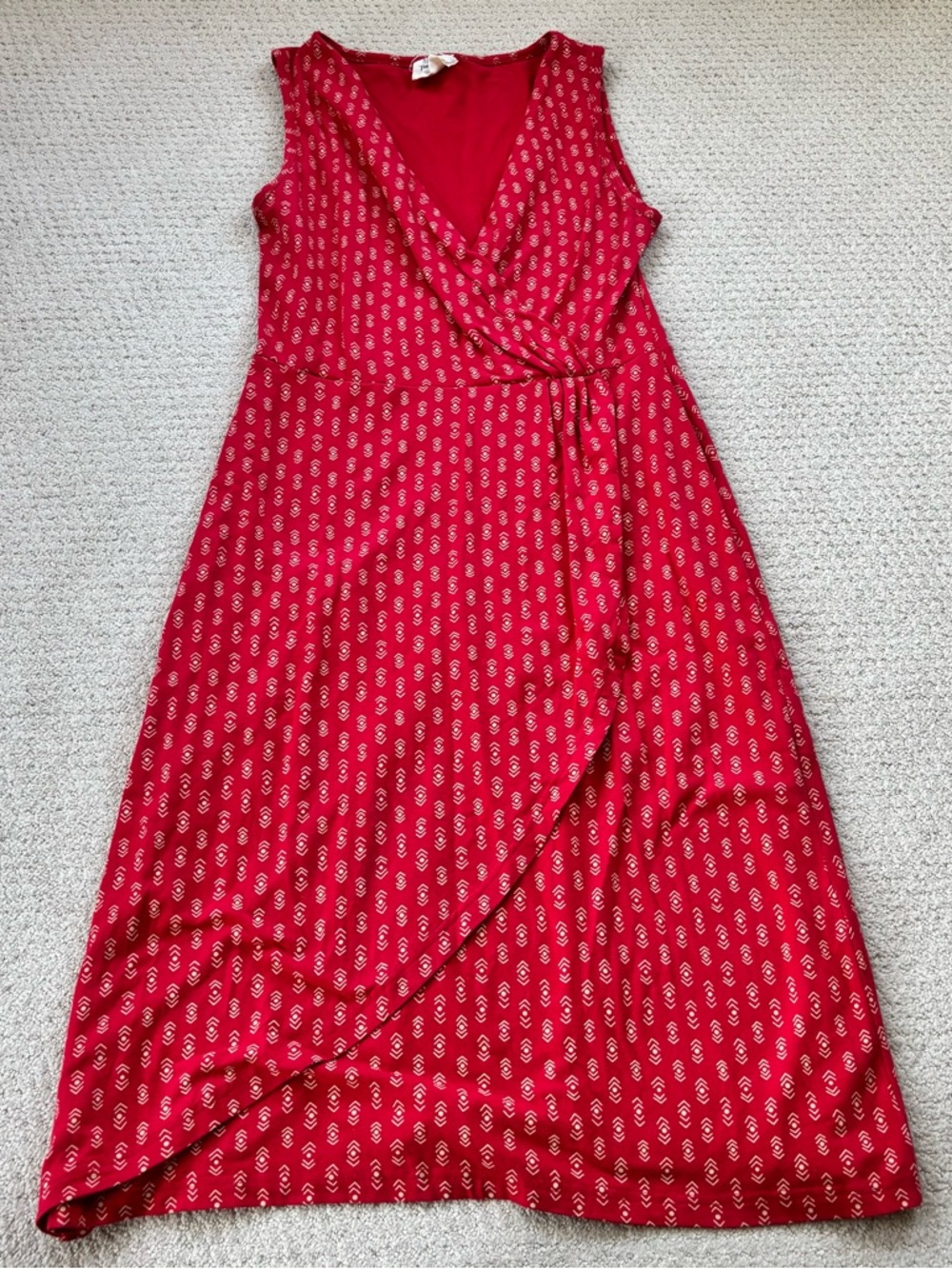 Mata traders organic cotton Sleeveless Red cross over Maxi Dress